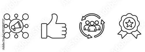 Set of branding Vector Line Icons.. Editable Stroke on white background for web and print