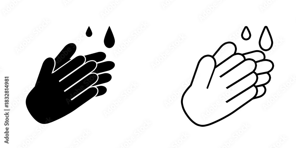 Fototapeta premium Hand wash set icon isolated on white background.