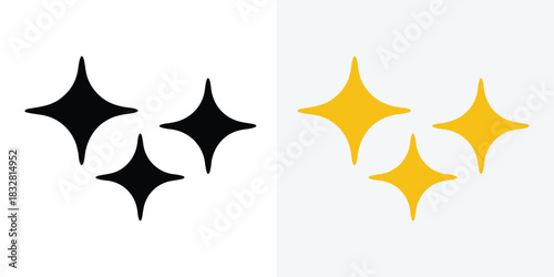 Sparkling Stars icon silhouette vector, sparkle star icon