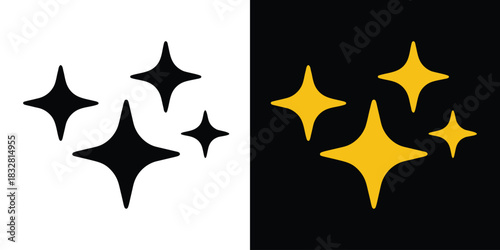 Sparkling Stars icon silhouette vector, sparkle star icon