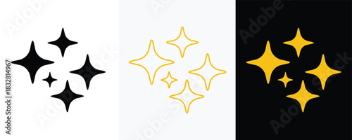Sparkling Stars icon silhouette vector, sparkle star icon