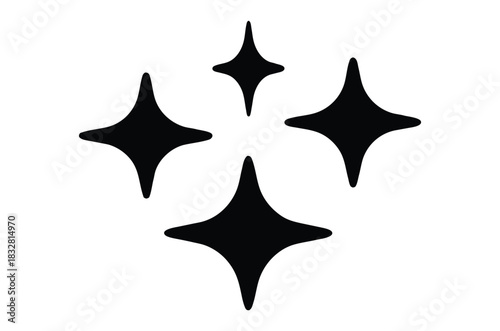 Sparkling Stars icon silhouette vector, sparkle star icon