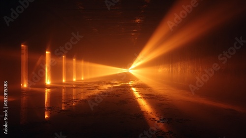 Surreal Corridor of Light A Captivating Exploration of Illumination and Architecture