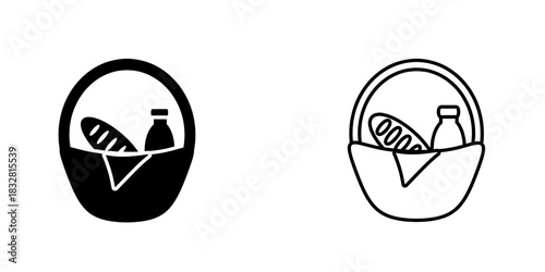 Picnic set icon isolated on white background.