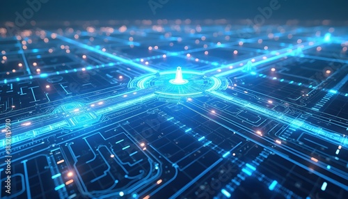 A Digital Blueprint Airport City Built With Crystal-Tech Aesthetics