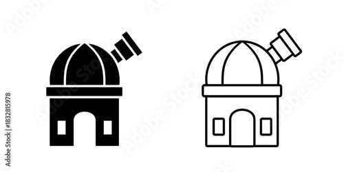 Observatory set icon isolated on white background.