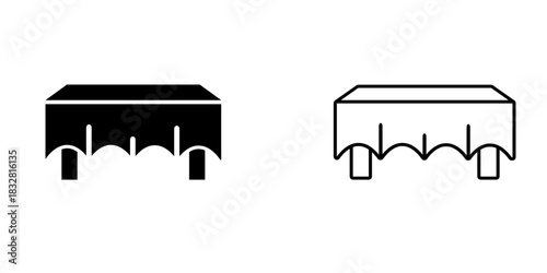 Tablecloth set icon isolated on white background.