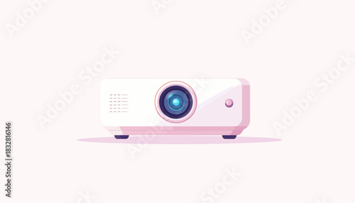 Projector Illustration Displaying Presentations and Visual Content