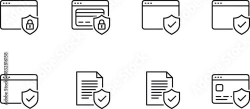 Ultimate vector icon collection for secure payment, credit card protection, and digital data security illustrating online transaction safety, privacy, and financial assurance concepts.