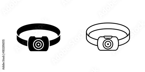 Headlamp set icon isolated on white background.