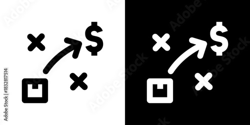 Business Strategy Icon Vector Illustration. Fresh Line Design Built For Creative Flexibility In Light And Dark Versions. 