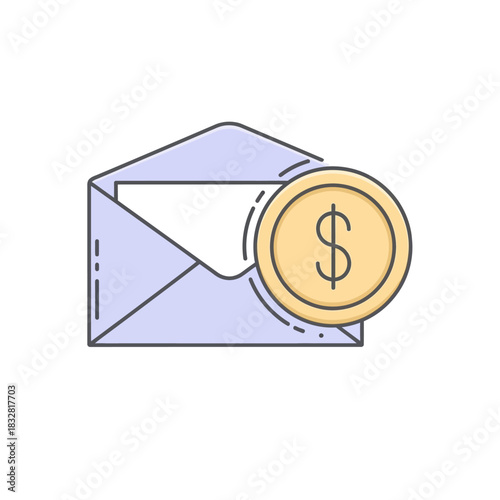 Envelope and Dollar Coin Icon