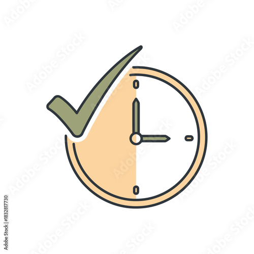 Clock with Check Mark