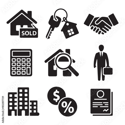 Real estate icon set vector