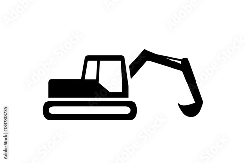 Excavator icon isolated on white background.