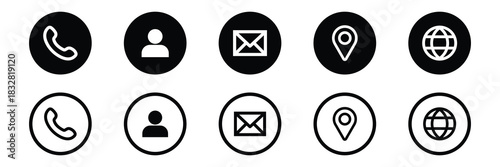 Icons, Business icon, set for Company business icons, Name, phone, mobile, place, location, mail, website and message icon set, black and white icon vector business card all icon.