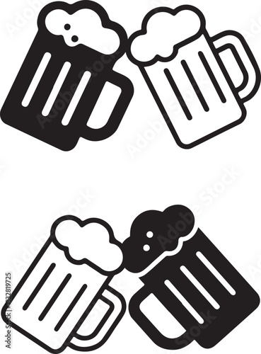 Isolated dot style bold beer icon, dot map style beer vector, bold beer black dot icon, strong ale dot graphic, minimal black beer symbol, beverage alcohol drink pub bar design illustration project