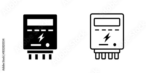 Electric meter set icon isolated on white background.