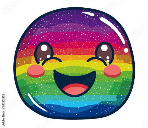 Glitter emojie alien 