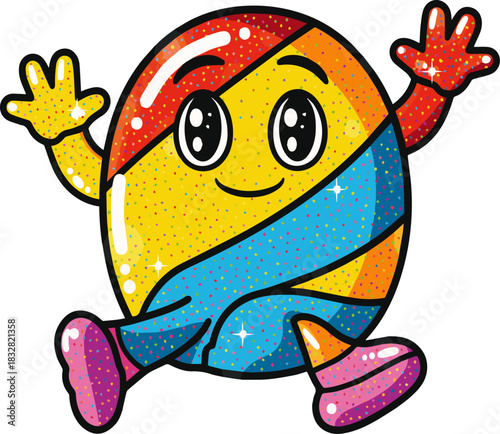 Simple glitter candy emojie 