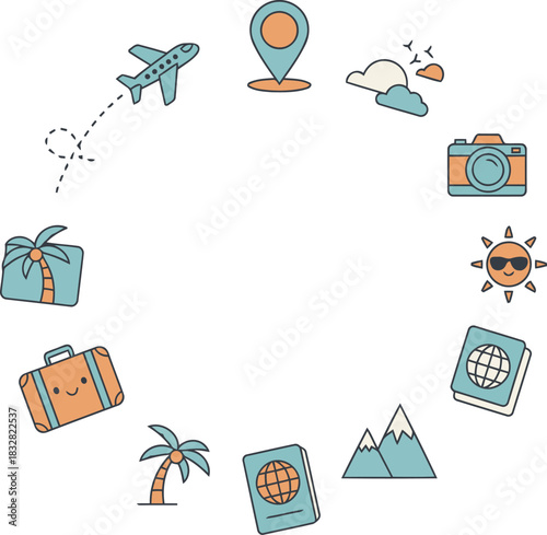 Discover the world travel adventures with a vacation suitcase passport and airplane tickets today