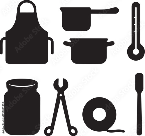 Full Candle Workshop Silhouette Icon Set.eps