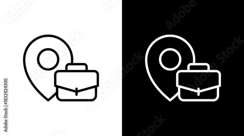 Job Fair  White Icon Set Design