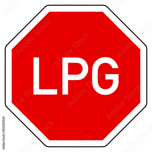 LPG und Stoppschild