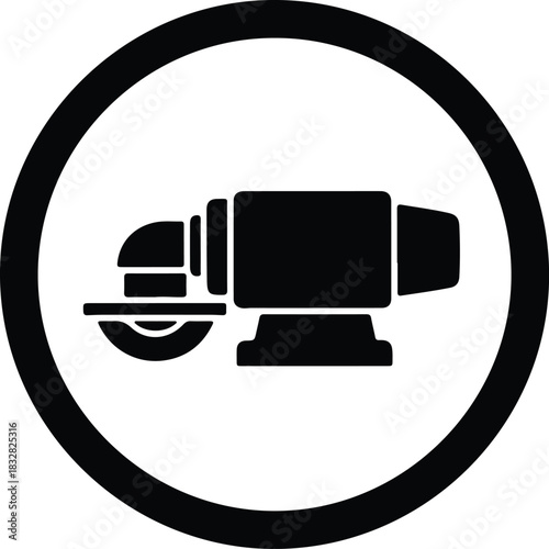Silhouette bench grinder tool in a circle vector Illustrator