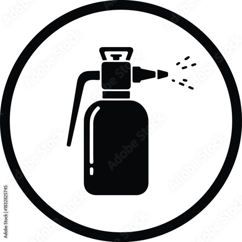 Silhouette garden sprayer pesticide with spray icon vector Illustrator