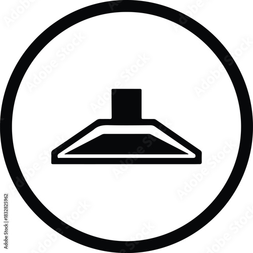 Silhouette kitchen hood ventilation minimal appliance icon vector Illustrator