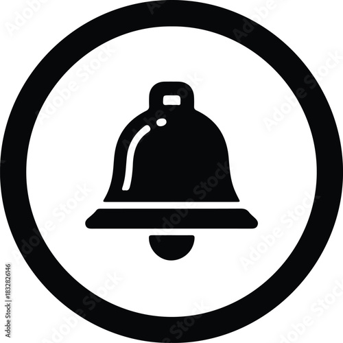 Silhouette notification bell ringing reminder icon alert vector Illustrator