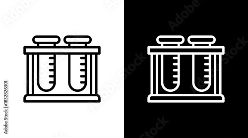 Test Tube Rack  White Icon Set Design