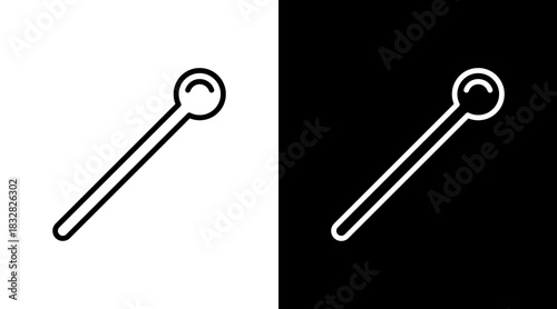 Stirring Rod  White Icon Set Design