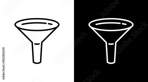 Funnel  White Icon Set Design