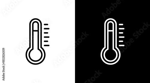 Thermometer  White Icon Set Design