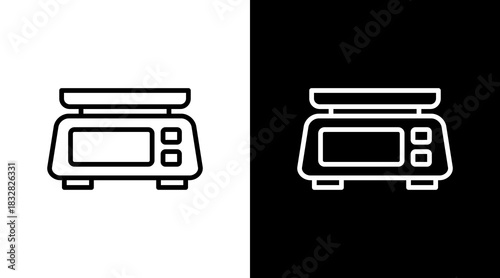 Balance Scale  White Icon Set Design
