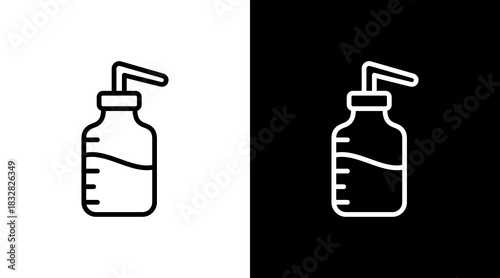 Wash Bottle  White Icon Set Design