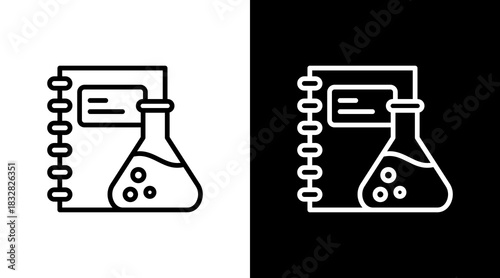 Lab Notebook  White Icon Set Design