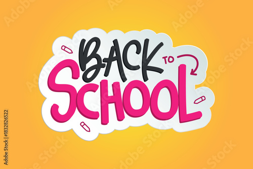 Back-to-school lettering design with pencil sketch for education fair promotion 