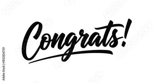 A bold and dynamic 'Congrats' message in a modern handwritten brush script perfect for a celebratory greeting card or post.