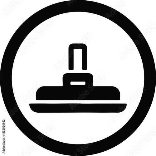 Silhouette Vacuum cleaner icon in a circle vector Illustrator