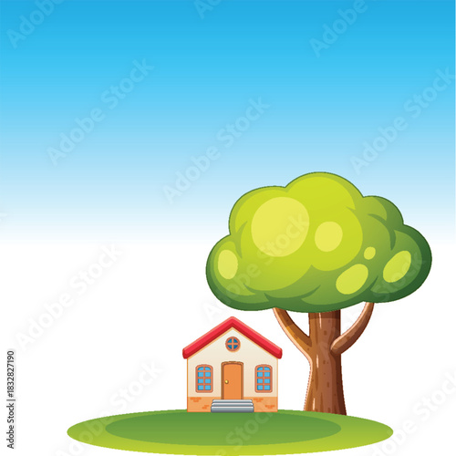 Cute Cartoon House and Nature Vector Collection