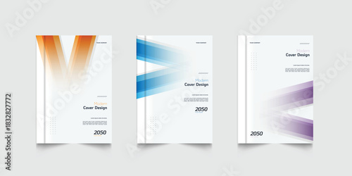 Modern corporate business annual report cover template flyer with geometric gradient design. A4 size book cover template for annual report, magazine, booklet, proposal, brochure, poster