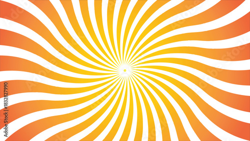 Bright warm orange and yellow sunburst illustration with radial light rays and an explosion pattern suitable for a summer background vector design