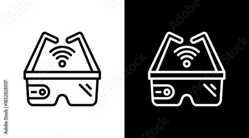 Smart Glasses  White Icon Set Design