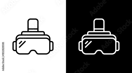 Vr Headset  White Icon Set Design