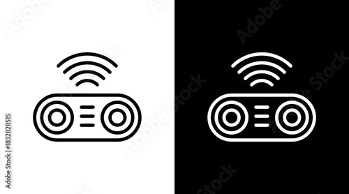 Bluetooth Speaker  White Icon Set Design