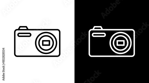 Digital Camera  White Icon Set Design