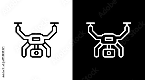Drone  White Icon Set Design